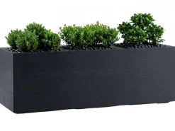 Donica Betonique na kółkach deska recykling antracyt 90x30xh30 cm