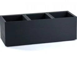 Donica Betonique na kółkach deska recykling antracyt 90x30xh30 cm
