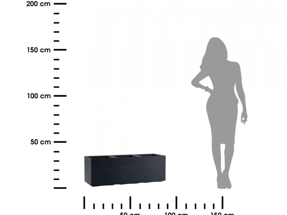 Donica Betonique na kółkach deska recykling antracyt 90x30xh30 cm