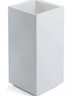Donica Betonique na kółkach recykling beton kremowy 30x30xh60 cm