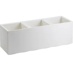 Donica Betonique na kółkach deska recykling kremowy 90x30xh30 cm