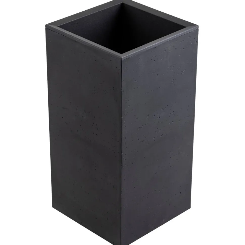 Donica Betonique na kółkach recykling czarny 30x30xh60 cm