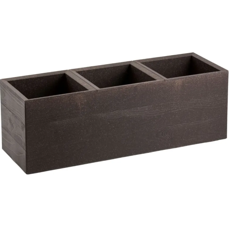 Donica Betonique na kółkach deska coffee espresso 90x30xh30 cm
