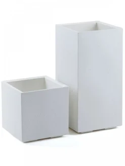 Donica Betonique na kółkach recykling beton kremowy 30x30xh30 cm