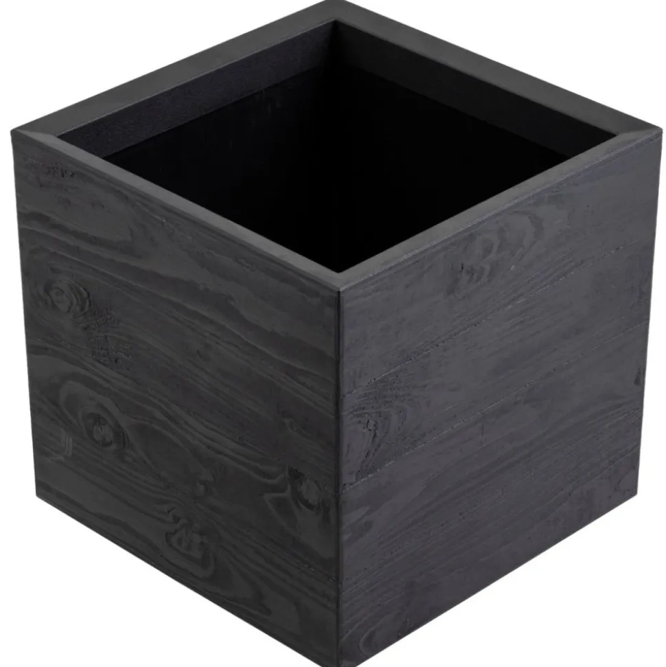 Donica Betonique na kółkach deska recykling czarny 40x40xh40 cm