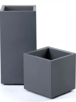 Donica Betonique na kółkach recykling beton szary 30x30xh60 cm