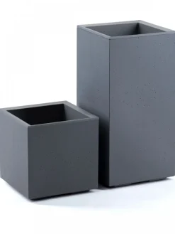 Donica Betonique na kółkach recykling beton szary 30x30xh60 cm