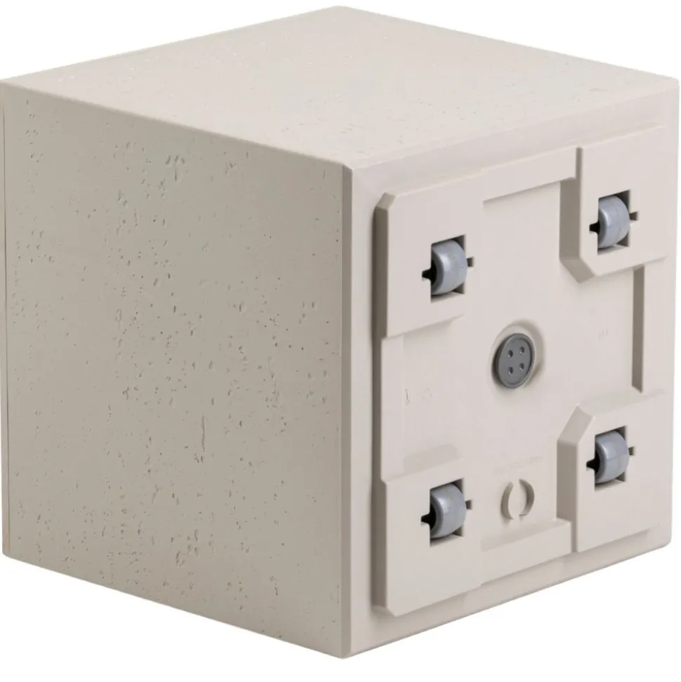 Donica Betonique na kółkach beton recykling beż 30x30xh30 cm