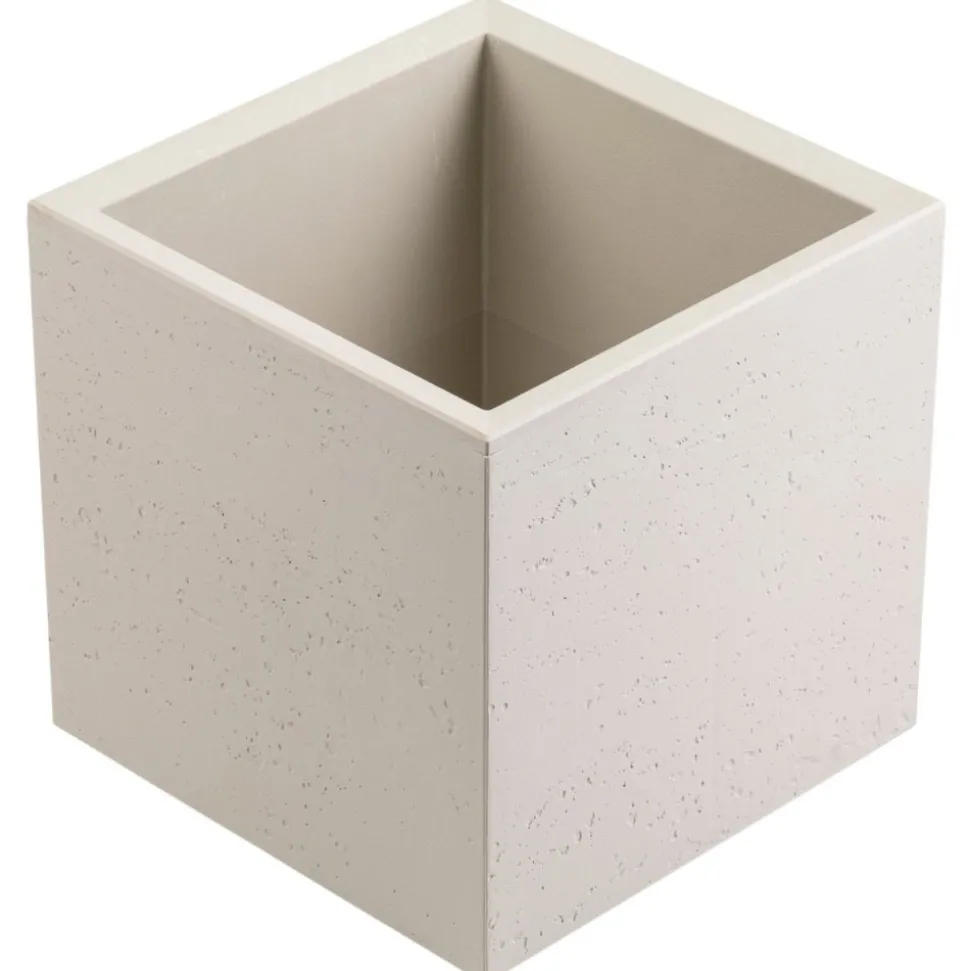 Donica Betonique na kółkach beton recykling beż 30x30xh30 cm