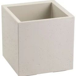 Donica Betonique na kółkach beton recykling beż 30x30xh30 cm