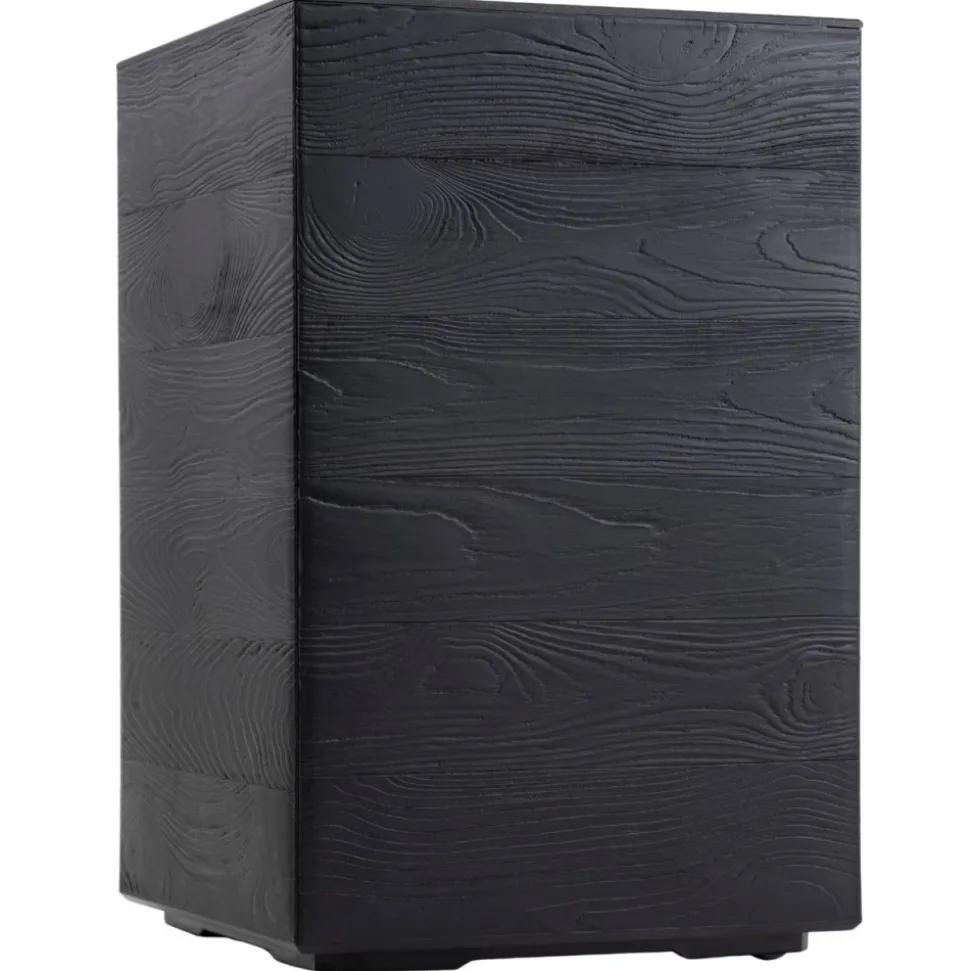 Donica Betonique na kółkach deska recykling czarny H60x40 cm