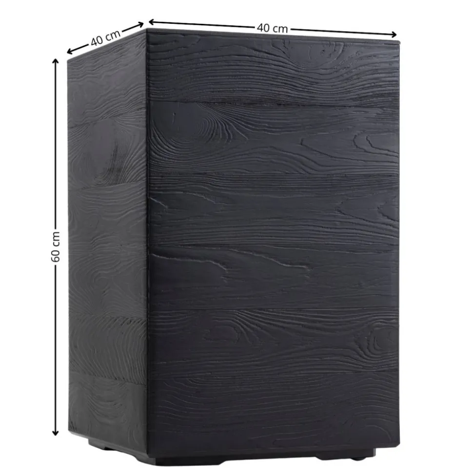 Donica Betonique na kółkach deska recykling czarny H60x40 cm
