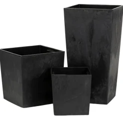 Donica Flore Czarny Beton h30,5x29,5x29,5 cm