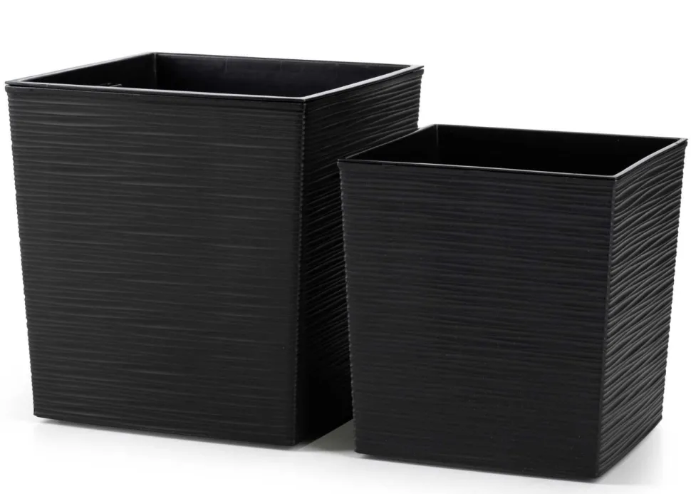 Donica Flore Riflo czarna h25x25 cm