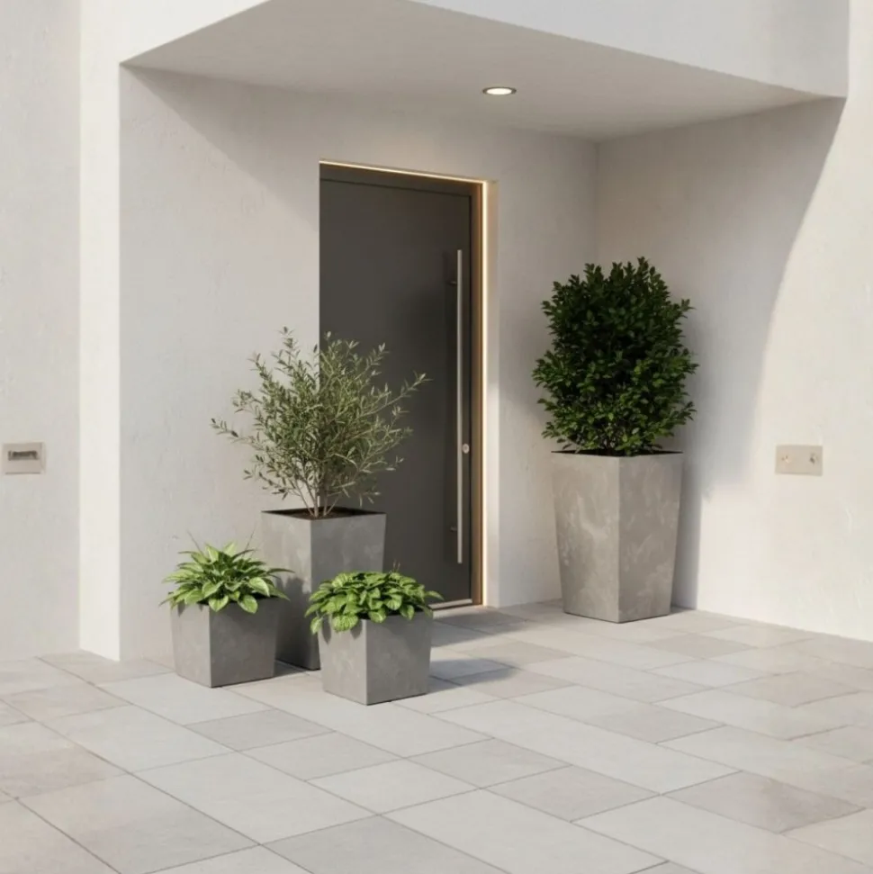 Donica Flore Szary Beton h41x39,5x39,5 cm