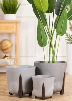 Donica Moss recykling szary beton 30xh28,5 cm