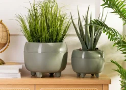 Donica na nóżkach botanica szarozielona 30xh24 cm