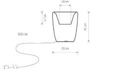 Donica Ogrodowa FLOWERPOT Biały 1xE27 35x41cm