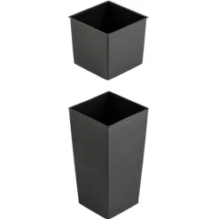 Donica Porto Riflo czarna h46x25x25 cm