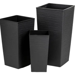 Donica Porto Riflo czarna h46x25x25 cm