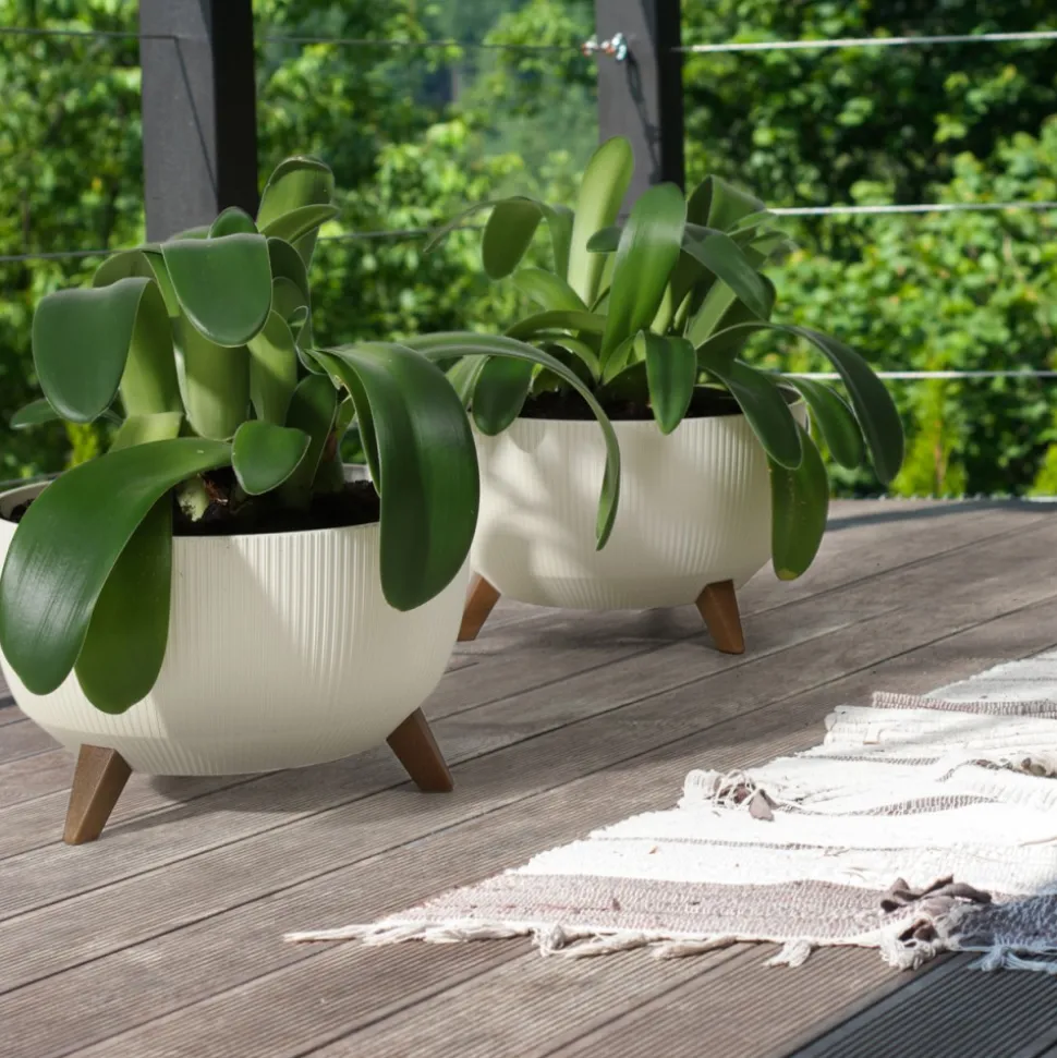 Donica Rosa linea ECO recykling biała 29xh18 cm
