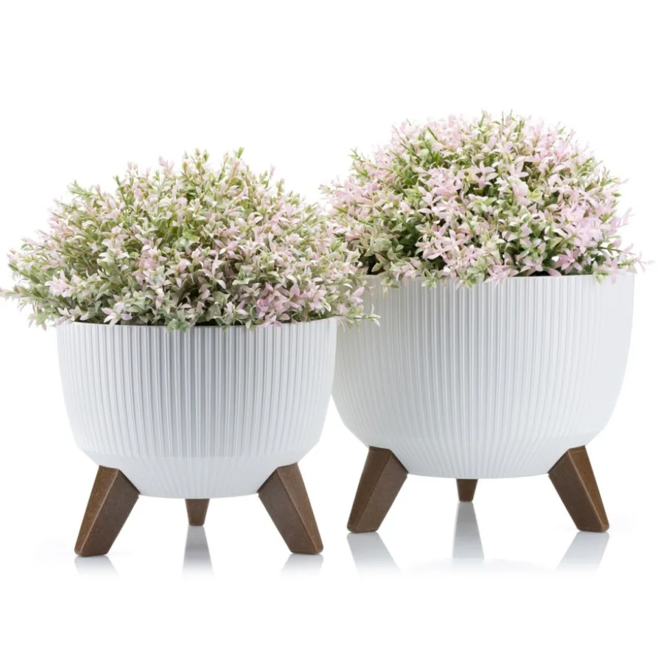 Donica Rosa linea ECO recykling biała 29xh18 cm