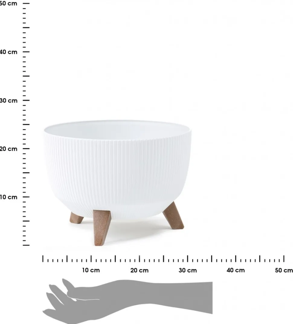 Donica Rosa linea ECO recykling biała 29xh18 cm
