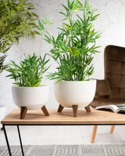Donica Rosa linea ECO recykling biała 29xh18 cm