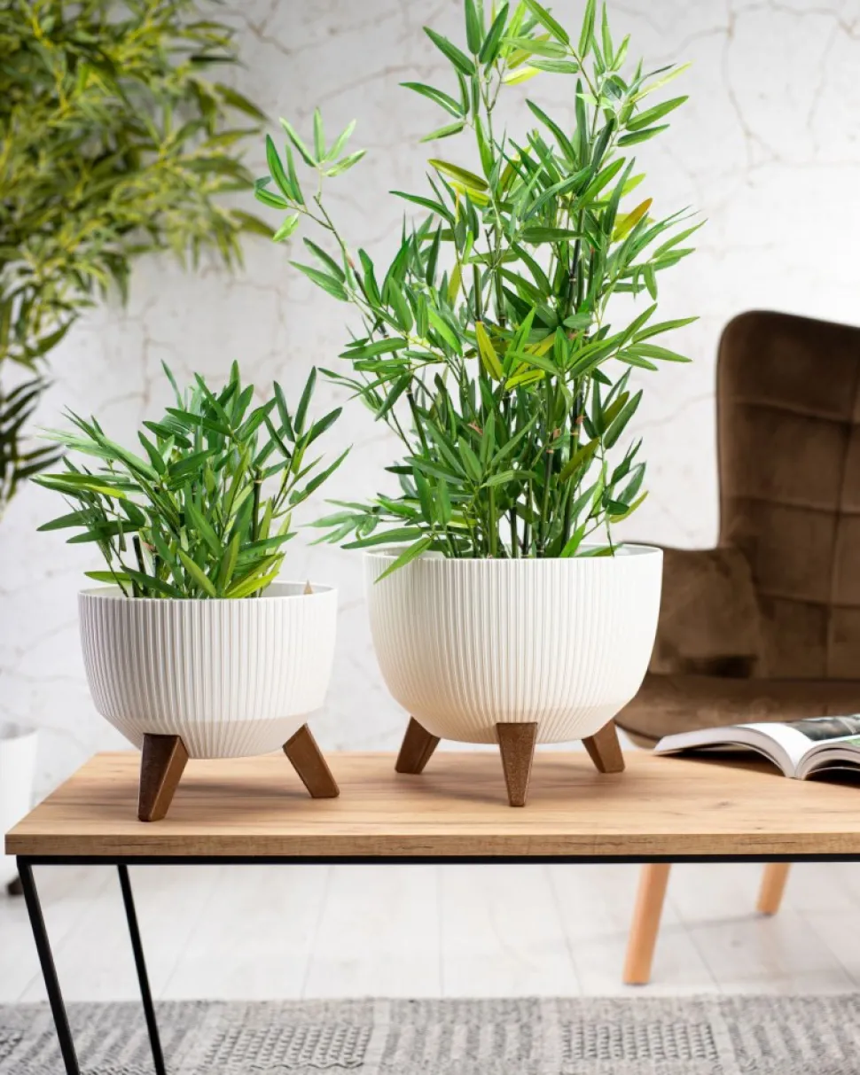 Donica Rosa linea ECO recykling biała 29xh18 cm