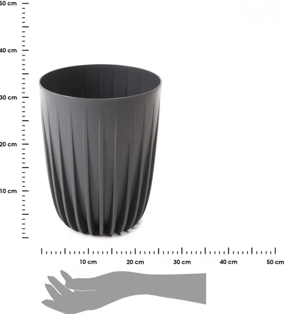 Donica Stripped ECO recykling antracytowa 25xh30 cm