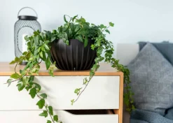 Donica Stripped ECO recykling wisząca czarna 30xh16 cm