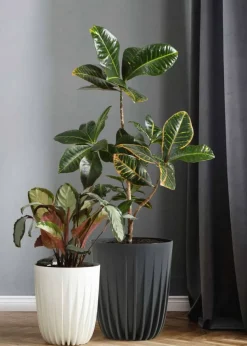 Donica Stripped ECO recykling antracytowa 39xh46 cm