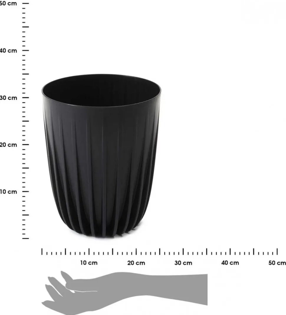Donica Stripped ECO recykling czarna 25xh30 cm