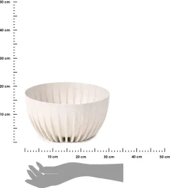 Donica Stripped ECO wood biała 30xh16 cm