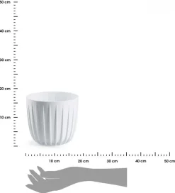 Donica Stripped niska biała 18xh15,6 cm