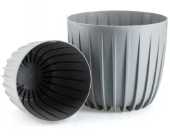 Donica Stripped niska szara 24xh21 cm
