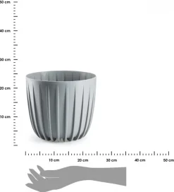 Donica Stripped niska szara 24xh21 cm