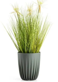 Donica Stripped recykling szarozielona h23x19 cm