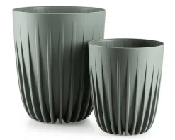 Donica Stripped recykling szarozielona h23x19 cm