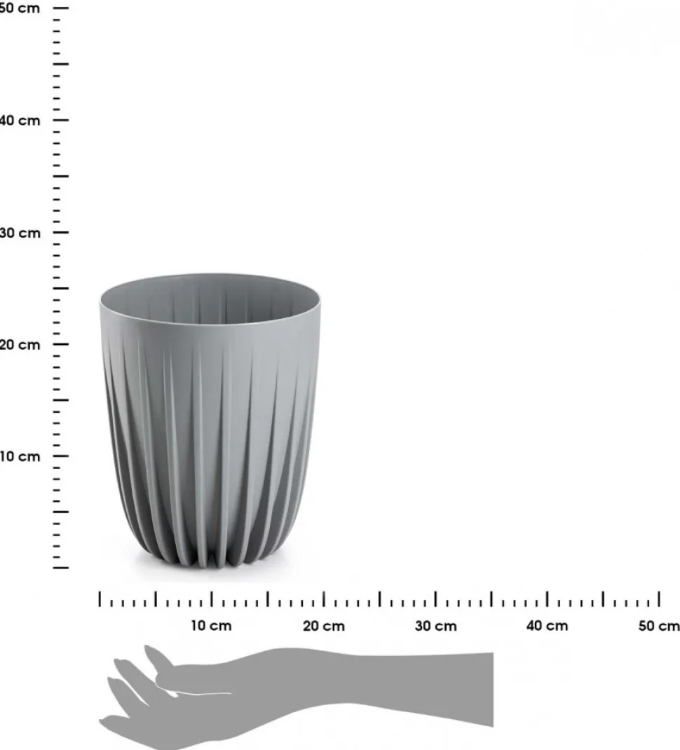 Donica Stripped szara h23x19 cm
