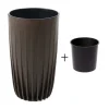 Donica Stripped Wysoka ECO coffee espresso 30xh51 cm