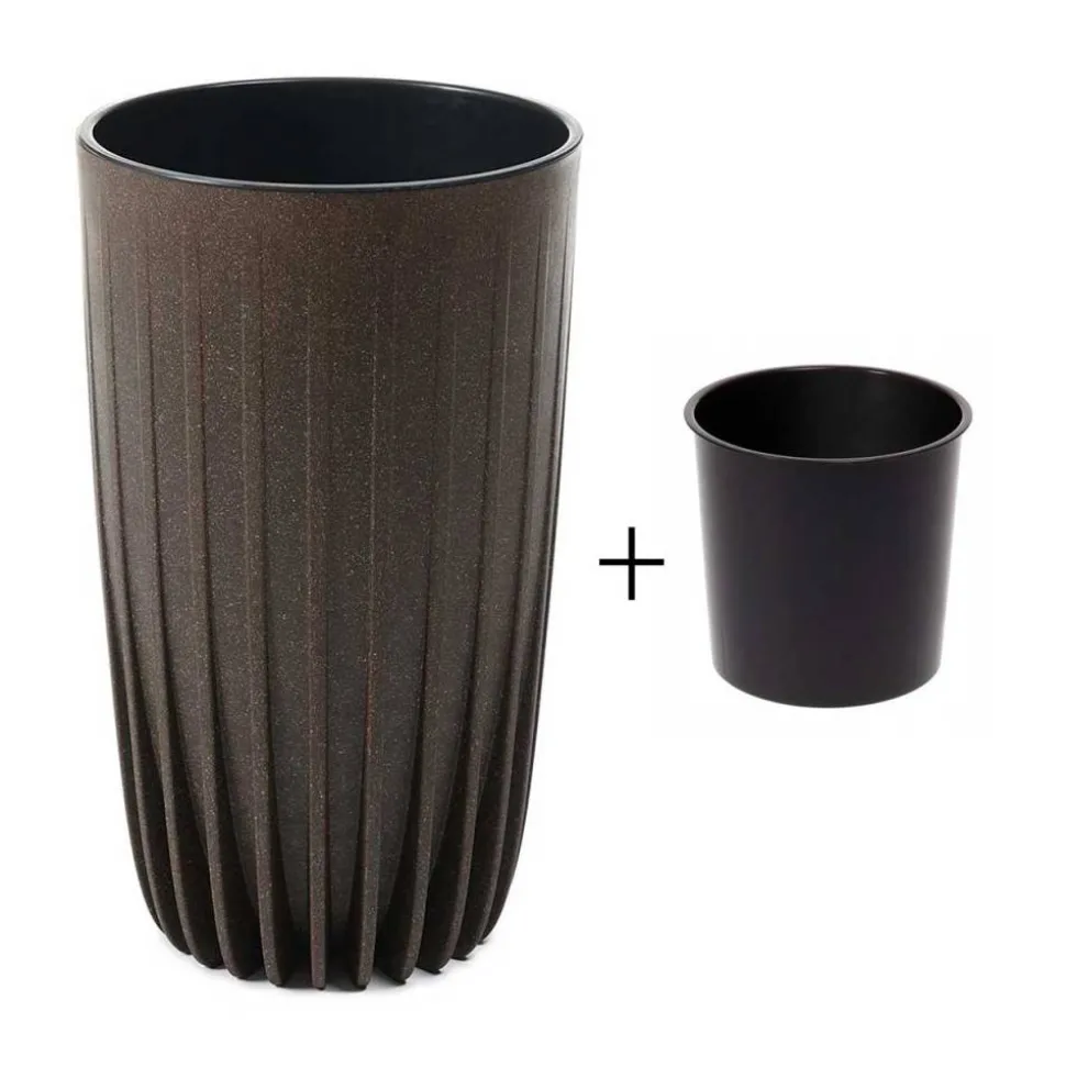 Donica Stripped Wysoka ECO coffee espresso 30xh51 cm
