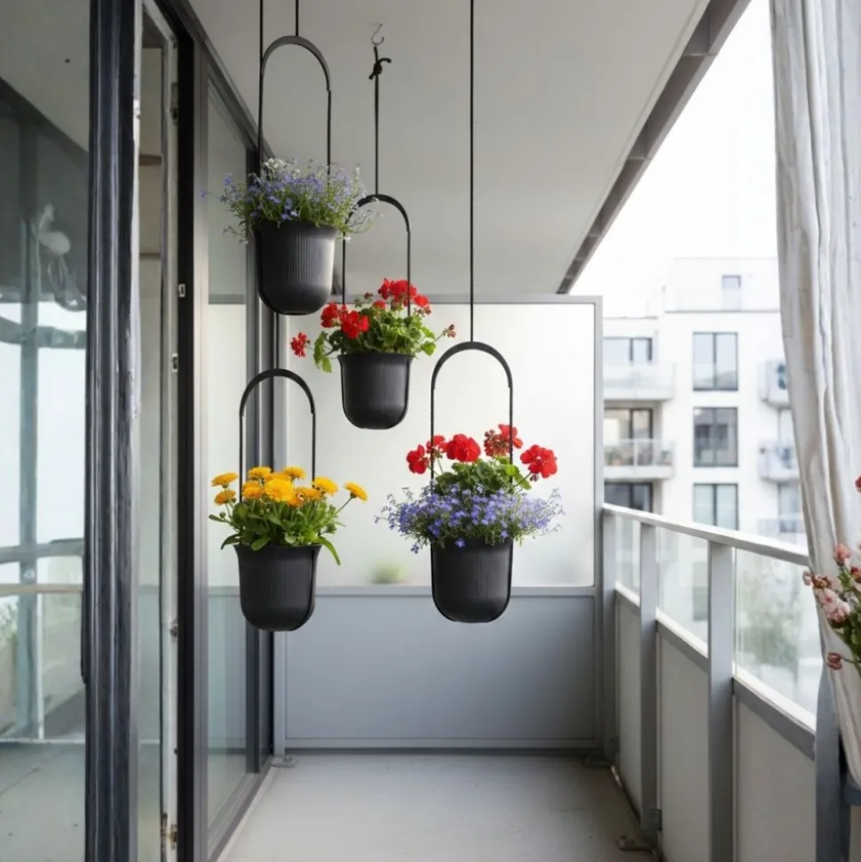 Donica wisząca AERA HANG recykling antracyt 17,9 cm