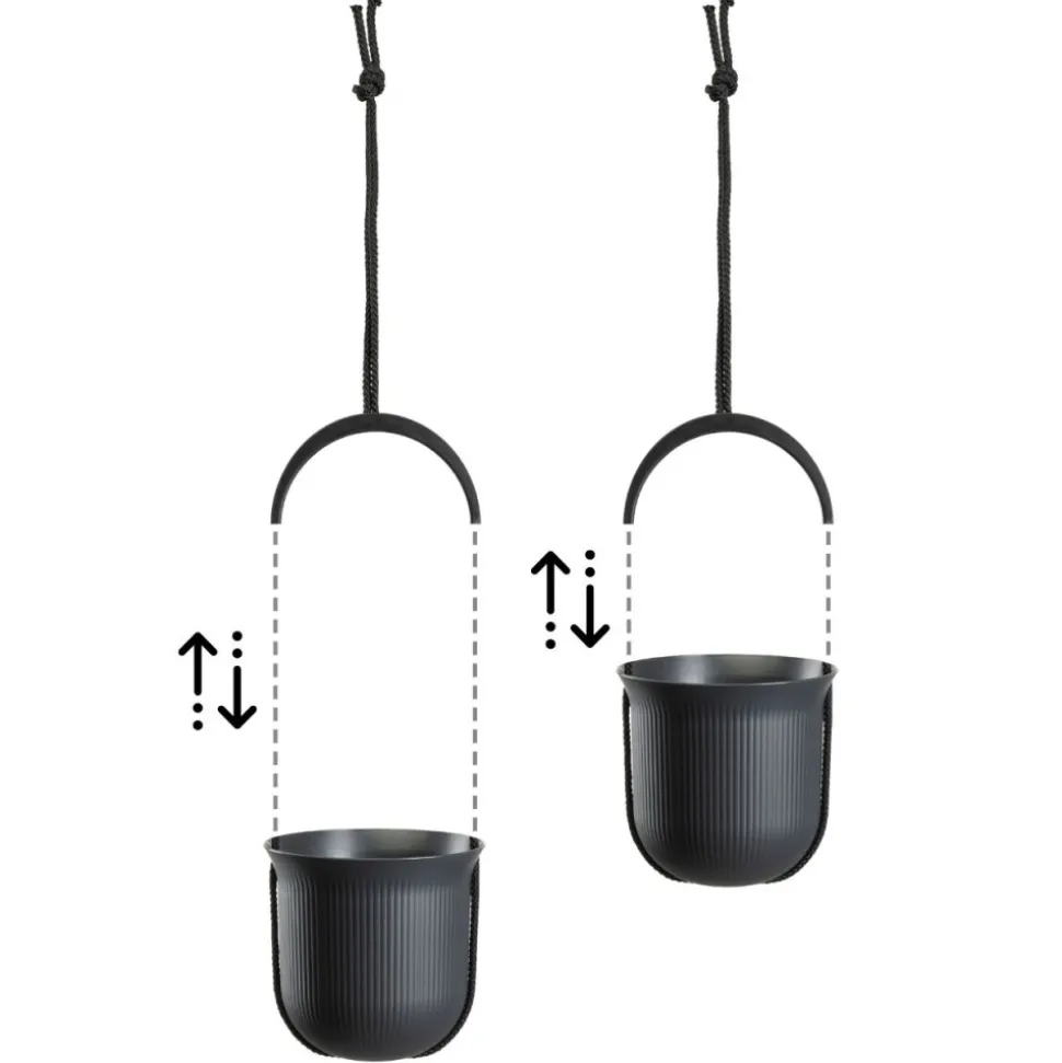Donica wisząca AERA HANG recykling antracyt 17,9 cm