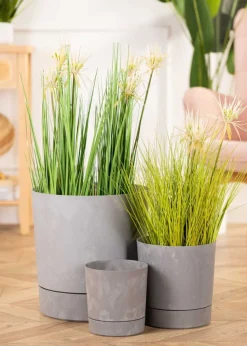 Donica z podstawką Azalea recykling szary beton 17,5 cm
