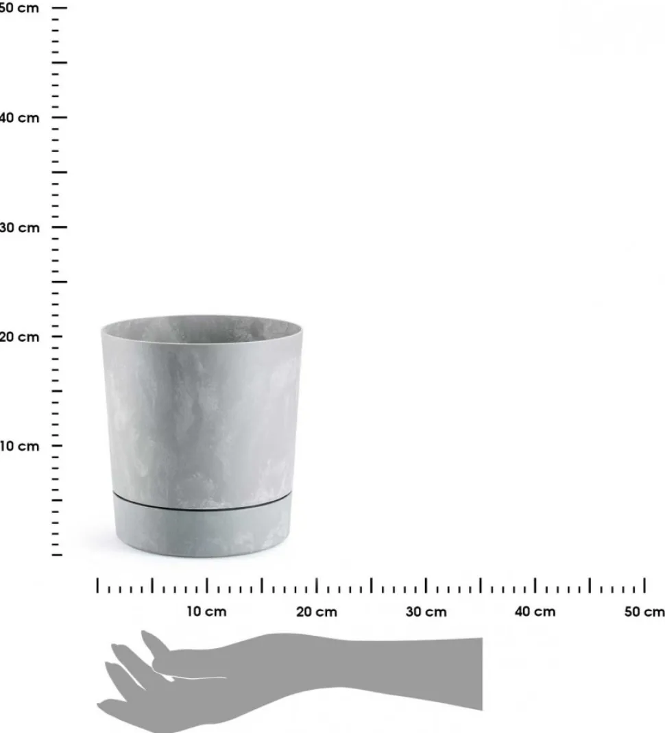 Donica z podstawką Azalea recykling szary beton 17,5 cm
