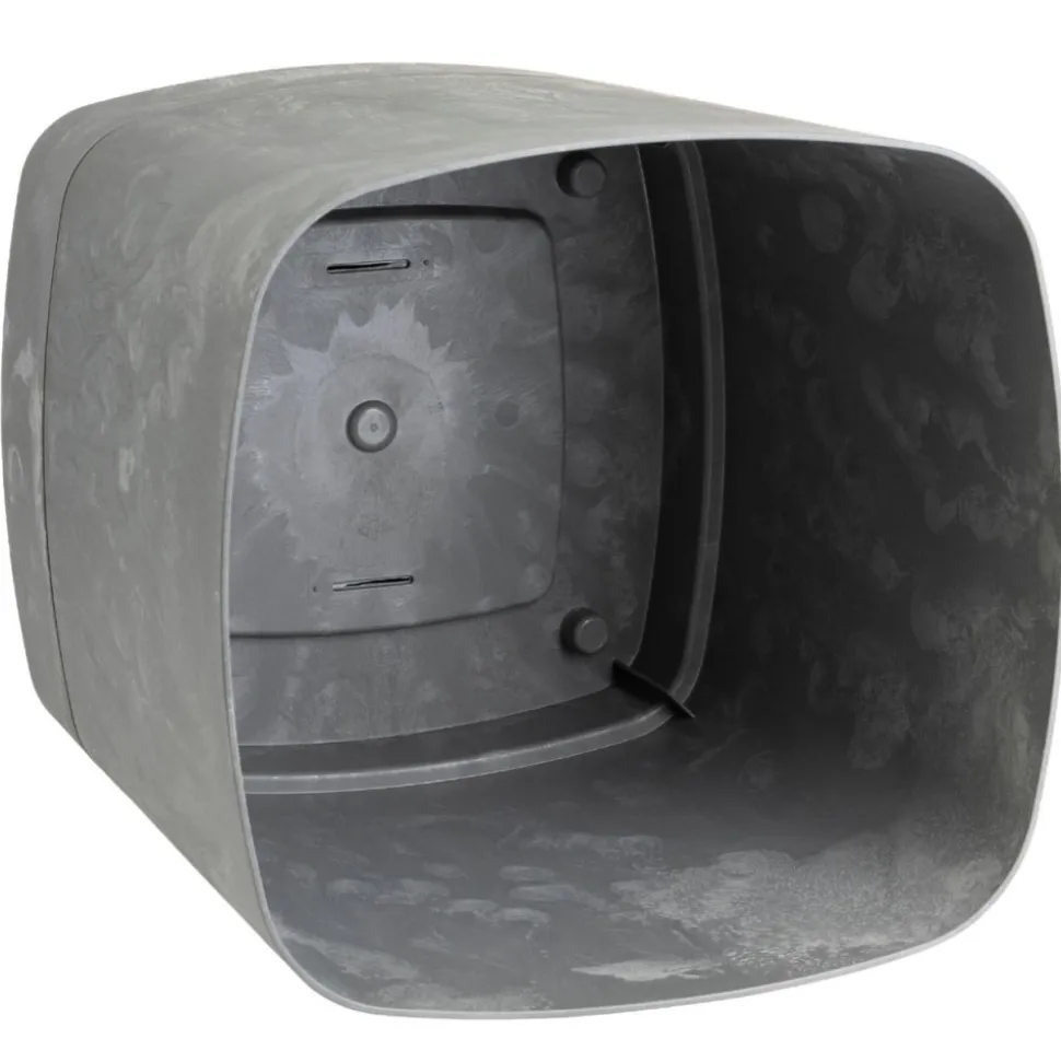 Donica z podstawką CUBI recykling szary beton 34x34 cm