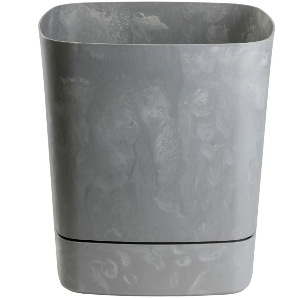 Donica z podstawką CUBI recykling szary beton 34x34 cm