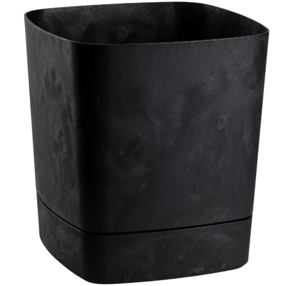Donica z podstawką CUBI recykling czarny beton 25x25 cm