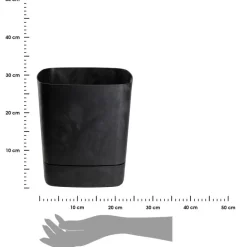 Donica z podstawką CUBI recykling czarny beton 30x30 cm